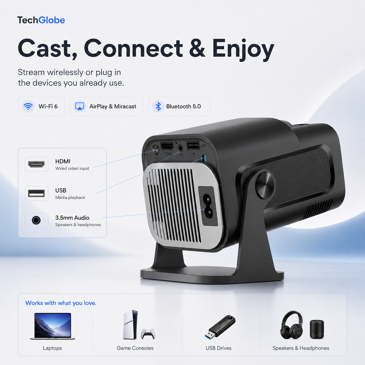 TG-CinemaPro Ultra Portable Smart Projector